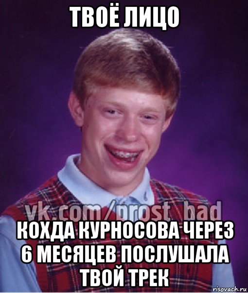 твоё лицо кохда курносова через 6 месяцев послушала твой трек, Мем Прост Неудачник