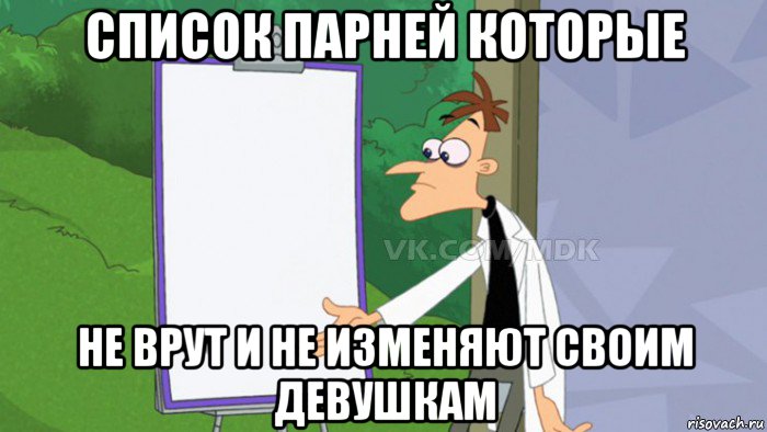 список парней которые не врут и не изменяют своим девушкам, Мем  Пустой список