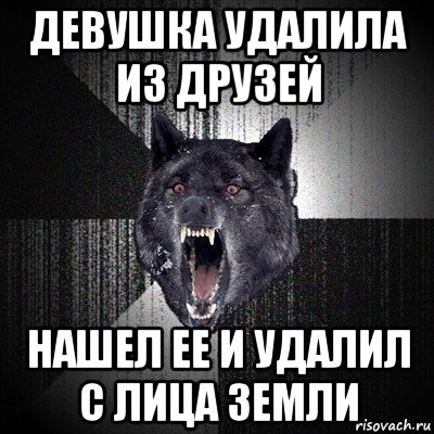 девушка удалила из друзей нашел ее и удалил с лица земли, Мем Сумасшедший волк