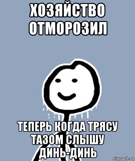 хозяйство отморозил теперь когда трясу тазом слышу динь-динь, Мем  Теребонька замерз