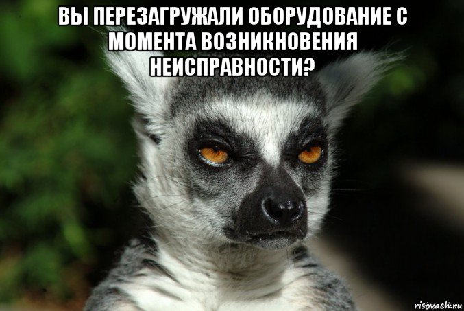 вы перезагружали оборудование с момента возникновения неисправности? , Мем   Я збагоен