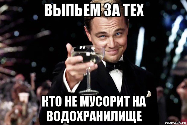 выпьем за тех кто не мусорит на водохранилище, Мем Великий Гэтсби (бокал за тех)