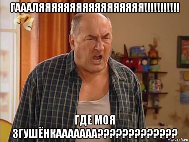 гаааляяяяяяяяяяяяяяяяя!!!!!!!!!!! где моя згушёнкааааааа?????????????, Мем Николай Воронин