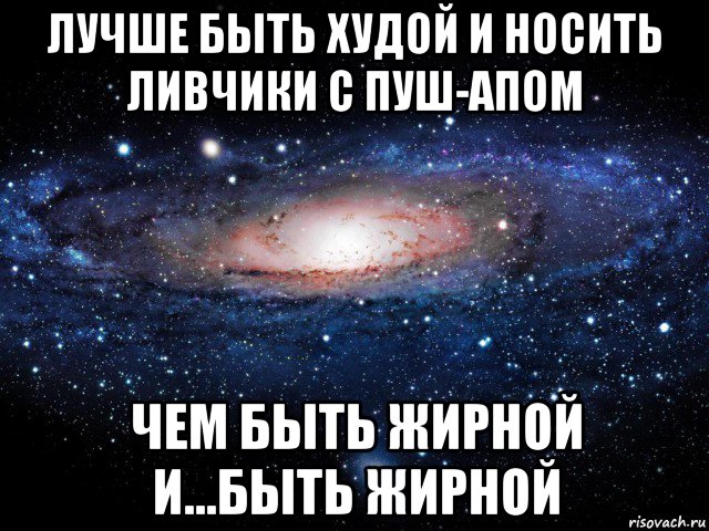 лучше быть худой и носить ливчики с пуш-апом чем быть жирной и...быть жирной, Мем Вселенная