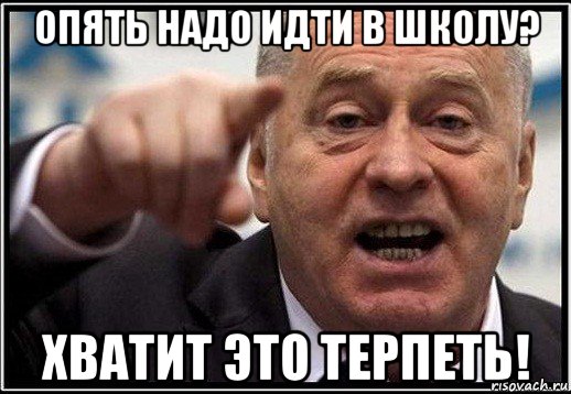 опять надо идти в школу? хватит это терпеть!, Мем жириновский ты