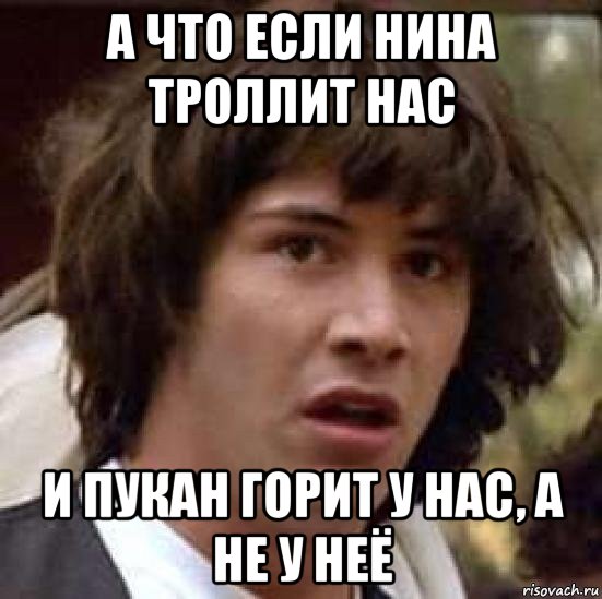 а что если нина троллит нас и пукан горит у нас, а не у неё, Мем А что если (Киану Ривз)