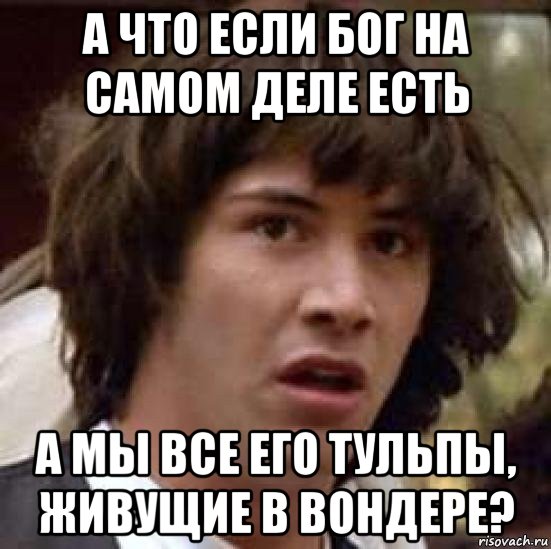 а что если бог на самом деле есть а мы все его тульпы, живущие в вондере?, Мем А что если (Киану Ривз)