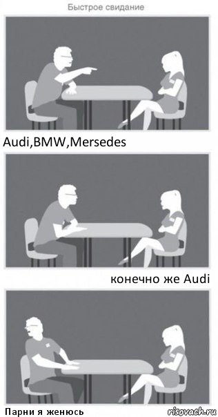 Audi,BMW,Mersedes конечно же Audi Парни я женюсь