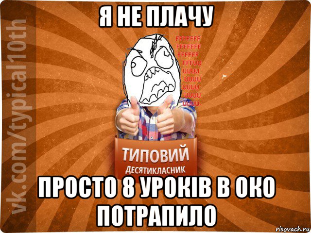 я не плачу просто 8 уроків в око потрапило, Мем десятиклассник2