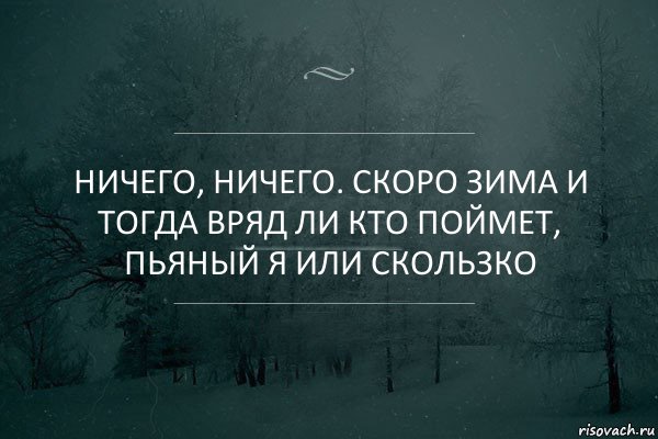 Ничего, ничего. Скоро зима и тогда вряд ли кто поймет, пьяный я или скользко, Комикс Игра слов 5