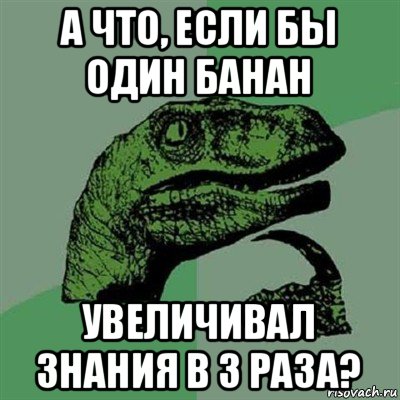 а что, если бы один банан увеличивал знания в 3 раза?, Мем Филосораптор