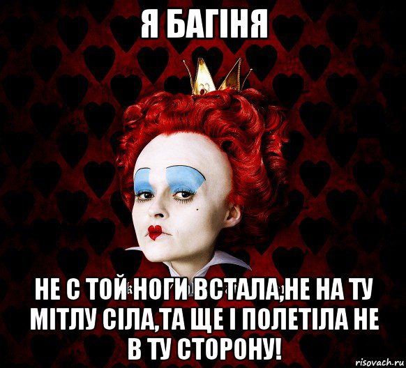 я багіня не с той ноги встала,не на ту мітлу сіла,та ще і полетіла не в ту сторону!, Мем ФлегматичнА КоролевА ФаК