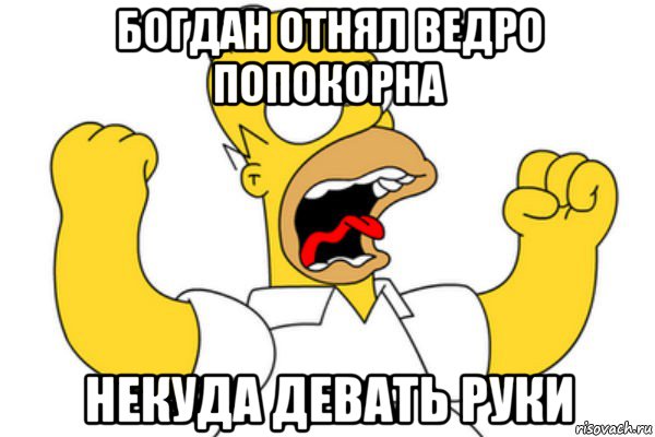 богдан отнял ведро попокорна некуда девать руки, Мем Разъяренный Гомер