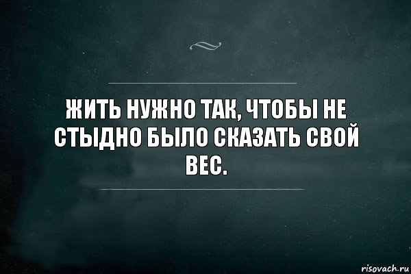 Жить нужно так, чтобы не стыдно было сказать свой вес., Комикс Игра Слов