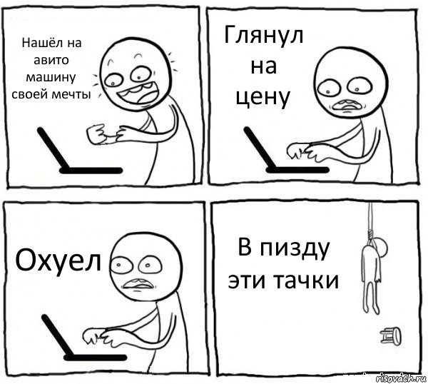 Нашёл на авито машину своей мечты Глянул на цену Охуел В пизду эти тачки, Комикс интернет убивает