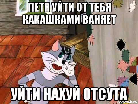 петя уйти от тебя какашками ваняет уйти нахуй отсута, Мем Кот Матроскин возмущен