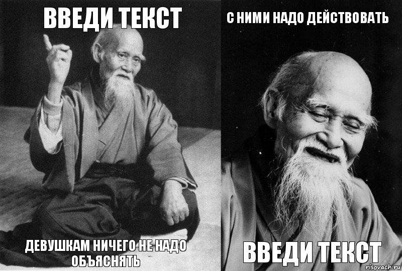 введи текст Девушкам ничего не надо объяснять с ними надо действовать введи текст, Комикс Мудрец-монах (4 зоны)