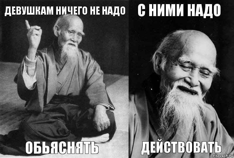 Девушкам ничего не надо ОБЬЯСНЯТЬ С ними надо ДЕЙСТВОВАТЬ, Комикс Мудрец-монах (4 зоны)