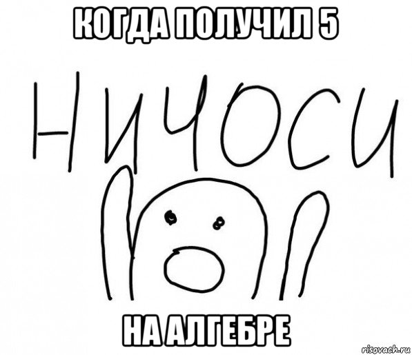 когда получил 5 на алгебре, Мем  Ничоси