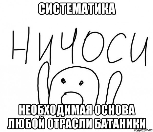 систематика необходимая основа любой отрасли батаники, Мем  Ничоси