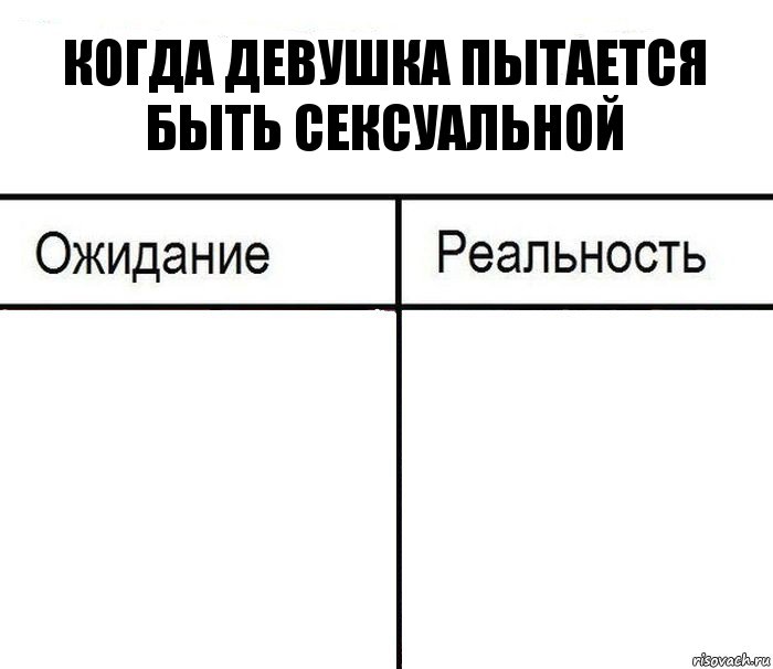 когда девушка пытается быть сексуальной  , Комикс  Ожидание - реальность