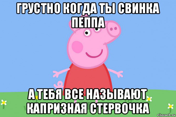 грустно когда ты свинка пеппа а тебя все называют капризная стервочка, Мем Пеппа