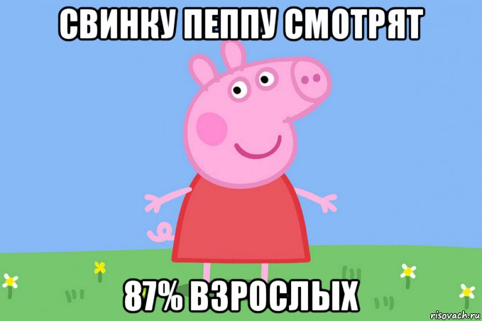 свинку пеппу смотрят 87% взрослых, Мем Пеппа