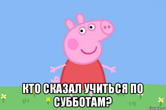  кто сказал учиться по субботам?, Мем Пеппа