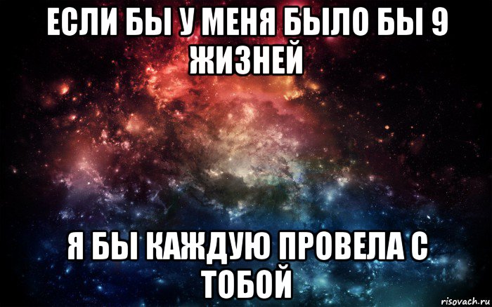 если бы у меня было бы 9 жизней я бы каждую провела с тобой, Мем Просто космос