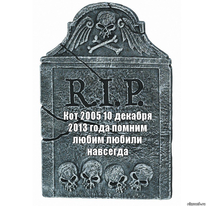 Кот 2005 10 декабря 2013 года помним любим любили навсегда, Комикс  rip