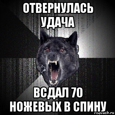 отвернулась удача всдал 70 ножевых в спину, Мем Сумасшедший волк