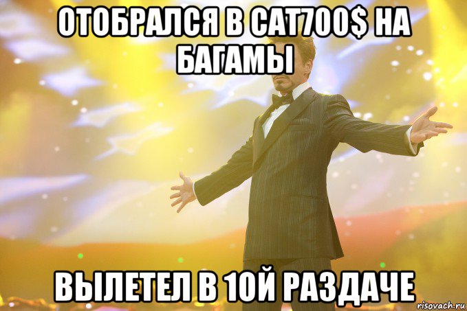 отобрался в сат700$ на багамы вылетел в 1ой раздаче, Мем Тони Старк (Роберт Дауни младший)