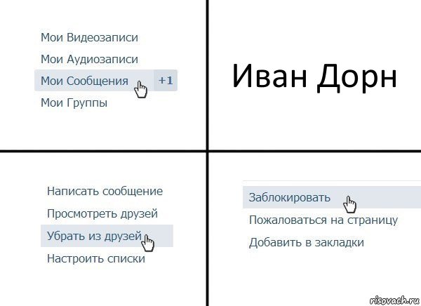 Иван Дорн, Комикс  Удалить из друзей