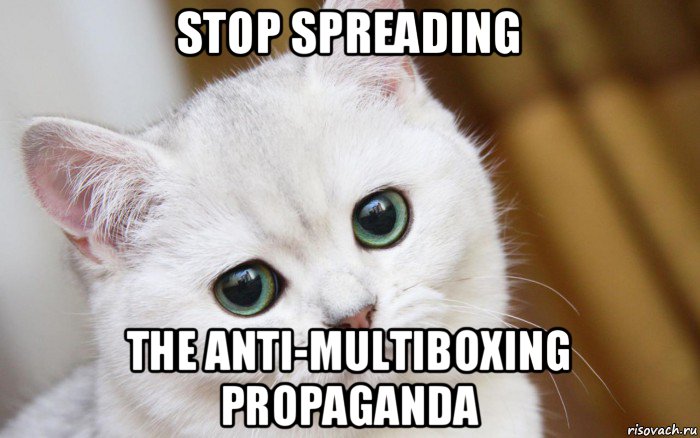 stop spreading the anti-multiboxing propaganda, Мем  В мире грустит один котик