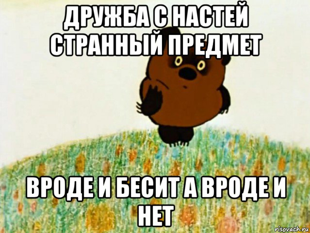 дружба с настей странный предмет вроде и бесит а вроде и нет, Мем ВИННИ ПУХ