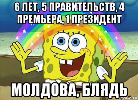 6 лет, 5 правительств, 4 премьера, 1 президент молдова, блядь, Мем Воображение (Спанч Боб)