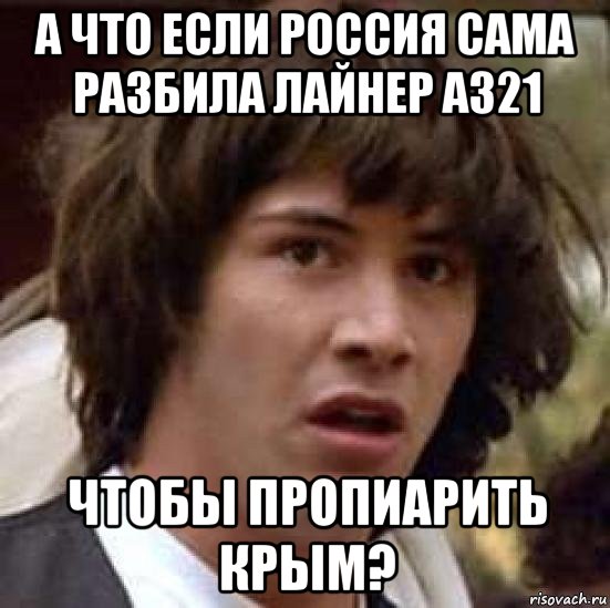 а что если россия сама разбила лайнер а321 чтобы пропиарить крым?, Мем А что если (Киану Ривз)