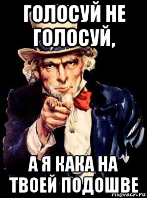 голосуй не голосуй, а я кака на твоей подошве, Мем а ты