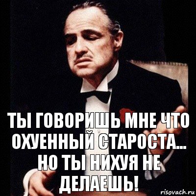 Ты говоришь мне что охуенный староста... Но ты нихуя не делаешь!