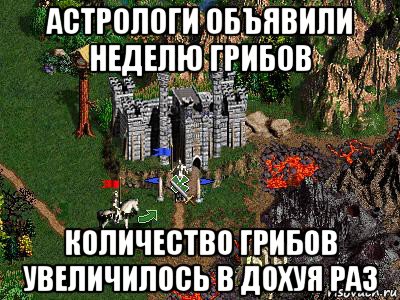 астрологи объявили неделю грибов количество грибов увеличилось в дохуя раз, Мем Герои 3