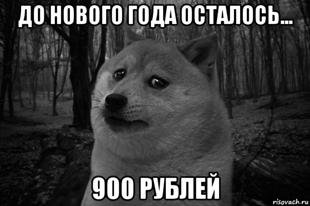 до нового года осталось... 900 рублей, Мем    Грусть-пичаль