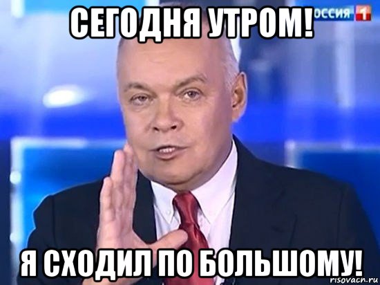 сегодня утром! я сходил по большому!, Мем Киселёв 2014