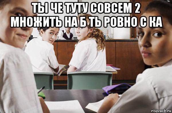 ты че туту совсем 2 множить на б ть ровно с ка , Мем В классе все смотрят на тебя