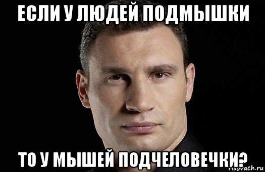 если у людей подмышки то у мышей подчеловечки?, Мем Кличко