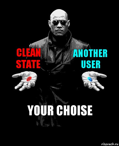 clean state another user Your choise, Комикс Выбор