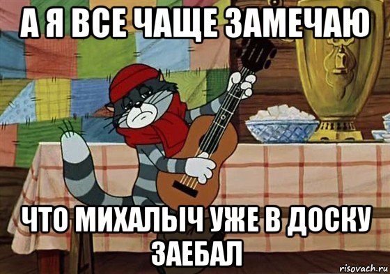 а я все чаще замечаю что михалыч уже в доску заебал