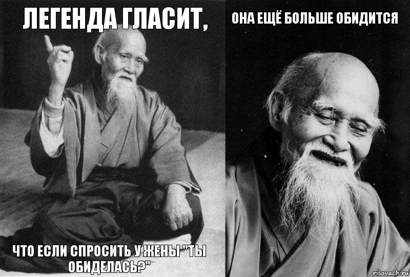 Легенда гласит, что если спросить у жены "Ты обиделась?" Она ещё больше обидится , Комикс Мудрец-монах (4 зоны)