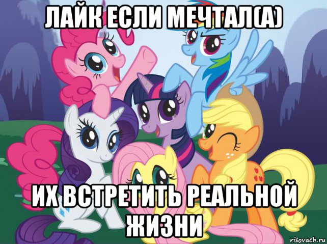 лайк если мечтал(а) их встретить реальной жизни, Мем My little pony