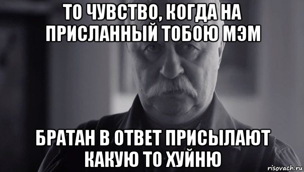 то чувство, когда на присланный тобою мэм братан в ответ присылают какую то хуйню, Мем Не огорчай Леонида Аркадьевича