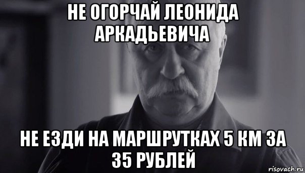 не огорчай леонида аркадьевича не езди на маршрутках 5 км за 35 рублей, Мем Не огорчай Леонида Аркадьевича